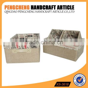 Jute and cloth material boxes with pvc trim