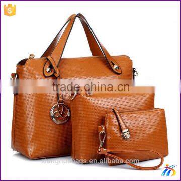 New ladies leather bags 3pcs set handbag in china wholesale handbags