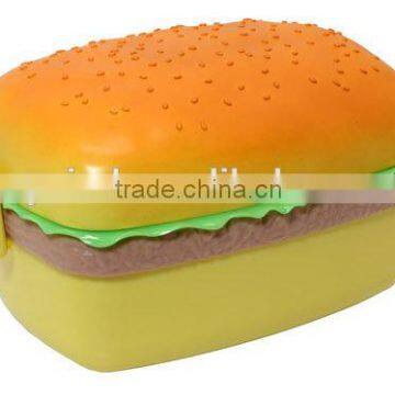 Hamburger Shape Plastic Bento Lunch Box with Fork and Spoon