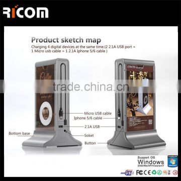 Fashionable power bank coffe shop for advertising with coffee house using menu--PB102--Ricom