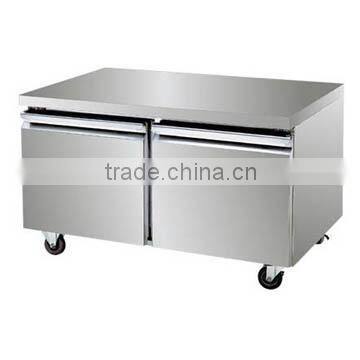 SHENTOP Stainless Steel Two-door Pizza Workbench Freezer 48F/Pizza Worktable Refrigerator/Pizza Display Cooler