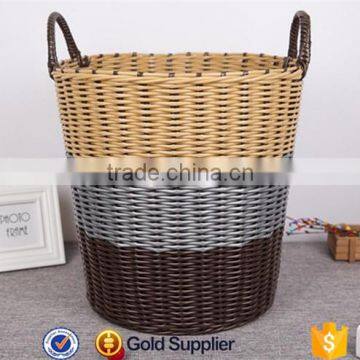 2016 high quality colorful woven wicker laundry basket