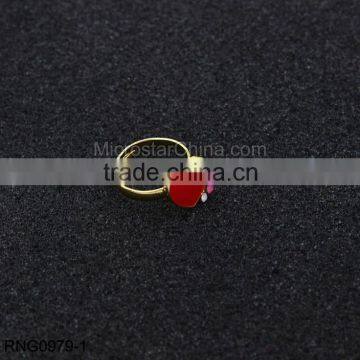 Magazine Style Gold Heart Ring With Crystal photo-2