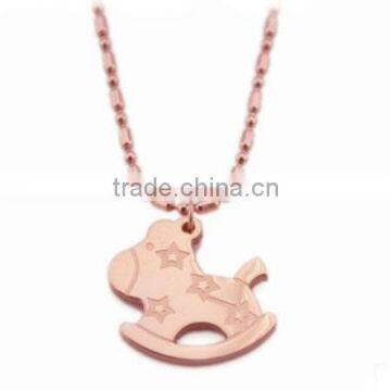 2014 lucky horse rose gold plated stainless steel vintage jewelry vintage jewelry supplies vintage jewelry lots wholesale LN3336