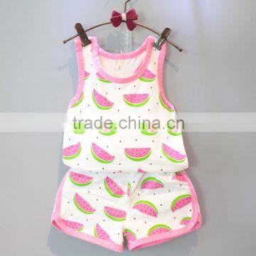 Popular Fashion Cartoon Girl Sleeveless Vest and Shorts, Clothing for The Children