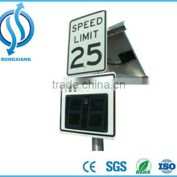 Outdoor Solar Power Radar Speed Limit Traffic Warning Sign