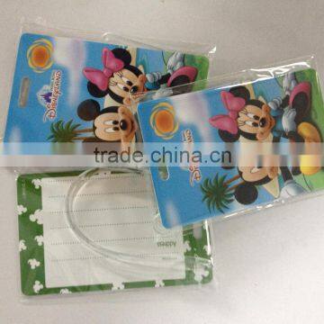 high level printing lovely cartoon character rubber novelty luggage tags