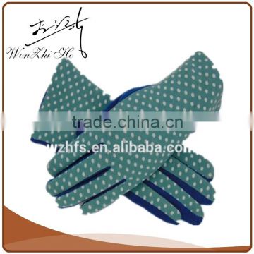 Logo Print Sheepskin Material Warm Green Glove