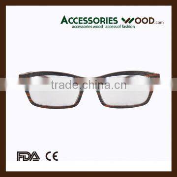 China Wood optical eyewear reading glasses frame with resin lenses and case