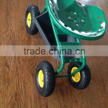 garden seat scooter with 4 small rubber wheels