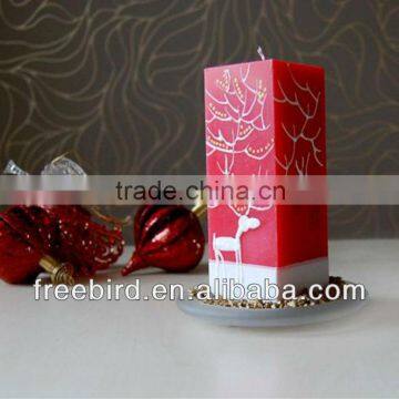 Decorative Christmas Pillar Candle