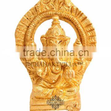 Handmade Beautiful Back Design Brass Ganesh Ji God for Hinduism Religious Home Decorative Temple Puja Gift Item