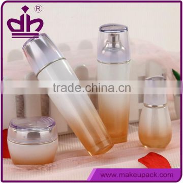 Cylinder cosmetic glass personal skin care bottles and jar