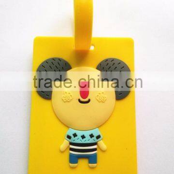 Funny Cute Custom Shaped Luggage Tags PVC Travel Animation Silicone Airline Bag Tag