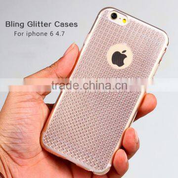 2016 New arrival luxury bling glitter shining soft tpu cases for iphone 6