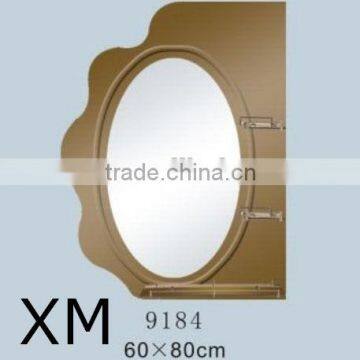 oval gold bathroom mirror with shelf factory directly sale decorative mirror made in china