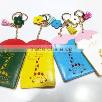 2015 new candy-colored leather giraffe bus card holder