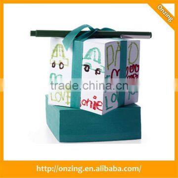 Onzing well-sold paper block cute plastic memo cube note cube