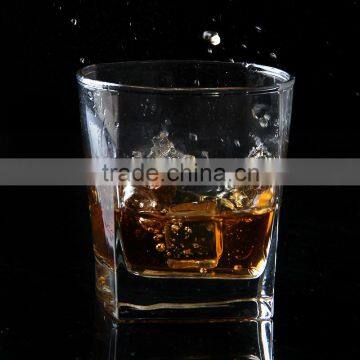 square glass wiskey cup for bar manufacture