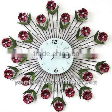 Hot Sale Mordern Home Decorative Exquisite Mirror&Diomond Metal Wall Clock wholesale