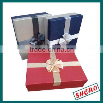 Silk Scarf Packing Boxes With Ribbon Bowknot High Quality SH-BO-141