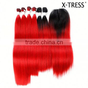 New coming OEM design colored synthetic hair extensions with good prices