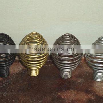 Iron Spiral Curtain Rod End & Finials