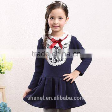 hot sale thickening cotton lace girls dress long sleeve autumn dress