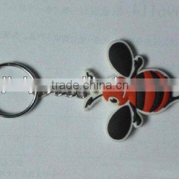cute bee shaped pvc keyring