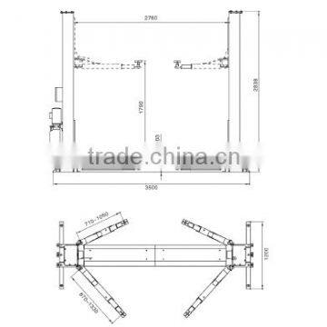 Car 2 Post Hydraulic Lift/automobile Lift/car Lift/auto