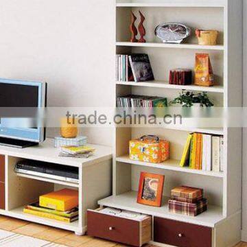 PB /MDF Wooden 6 Layers Bookcase With 2 Drawers