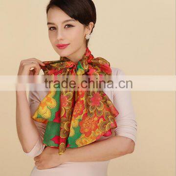 Printed Pure Soft Silk Chiffon Shawl Custom Logo