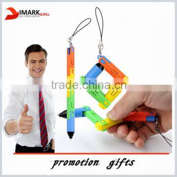 popular promotional folding ball pen with led light