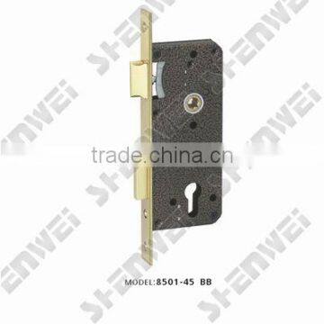 8501-45 BB mortise lock body, lock case, sliding lock, furniture hardware, door lock