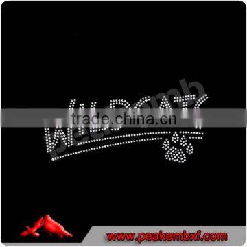 Hotfix Rhinestone Motif Wildcats with Paw Prints Iron on Transfer