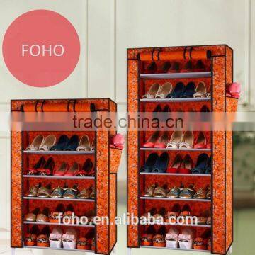 China Manufacture Portable Folding Kids Storage Storage Shelves Pink Color Shoe Rack photo-5