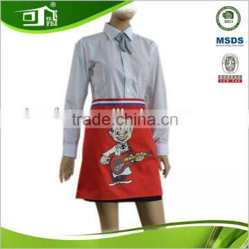 red cartoon bartender waiter half waist apron