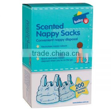 Transparent / clear Recycled materials Baby nappy sacks Made in China