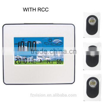 RF RCC Wireless Weather Station professional for home/office, 433mhz wireless RCC weather station with 3 remote tramsmitters