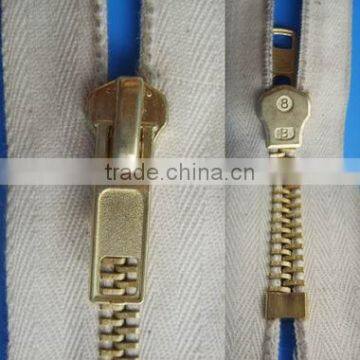 No.8 close with cotton tape brass zipper