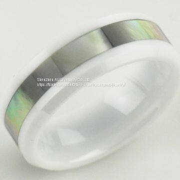Customizable White Zirconia Ceramic Jewelry Couple Ring For Wedding photo-2