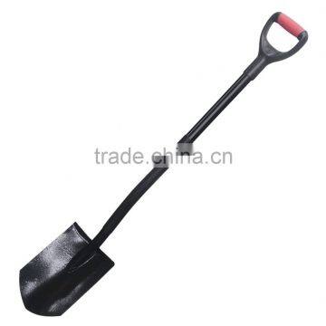 Anti-slip grip carbon steel shovel and spade garden digger tools with fiberglass hanlde