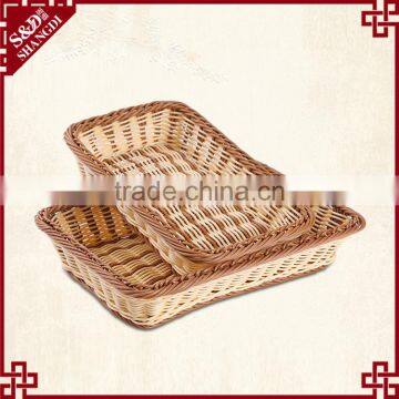 Cheap Custom Rectangular Shape Fruit Vegetable Display Basket Hand Woven Baskets photo-2