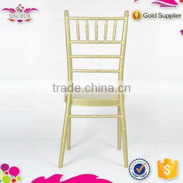 Cheap price Qindao Sinofur Stacking resin with metal chiavari chair