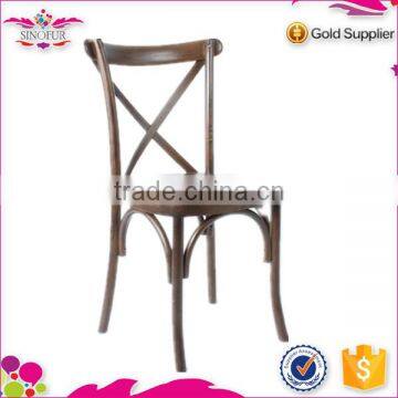 brown rental wooden cross back chair dining chair