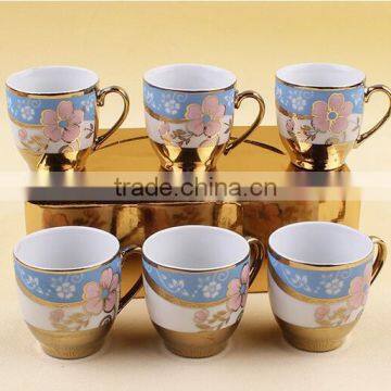 250ml Golden Printing Ceramic Mug With Handle photo-2