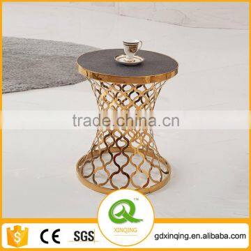 D404 Home Furniture Round Marble Rose Gold Side Table