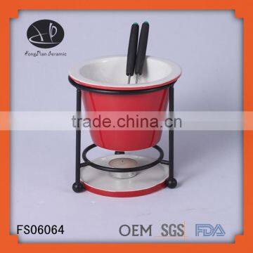 best selling products ceramic fondue set , chocolate fondue , candle ceramic fondue set