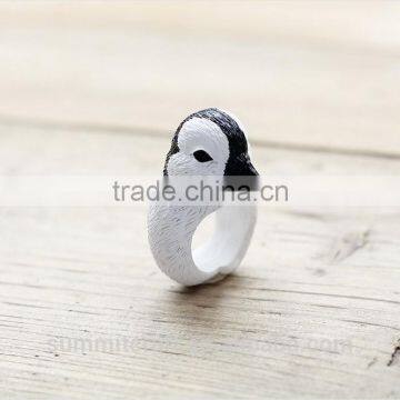 Replica design resin lovable animal penguin ring