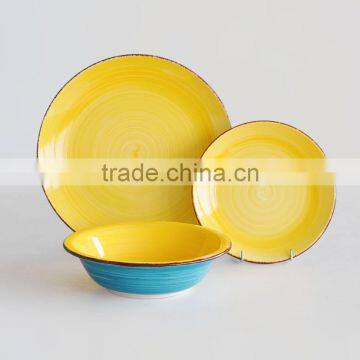 stoneware hand painting dinner set,18pcs ceramic dinnerware set with hand painting,hand painted ceramic dinnerware set